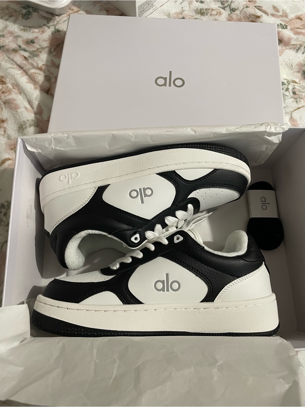 ALO Yoga Kids Black & White Retro-Inspired Sneakers